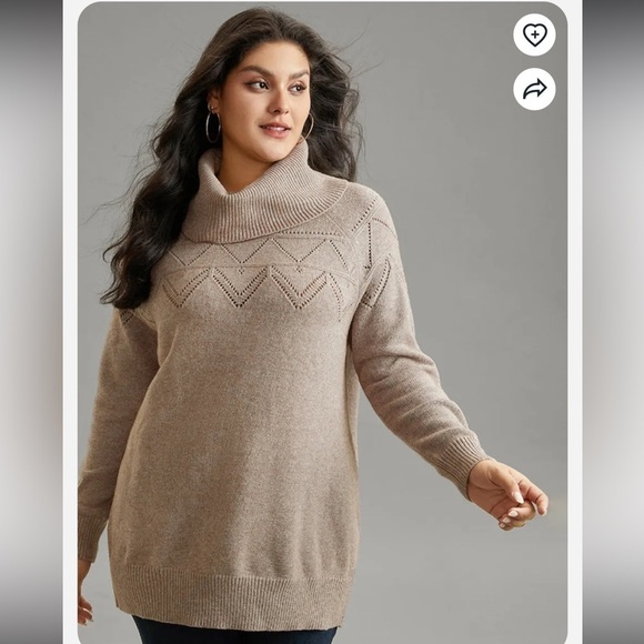 BloomChic Sweaters - BloomChic Supersoft Essentials Anti-Pilling Turtle Neck Eyelet Pullover